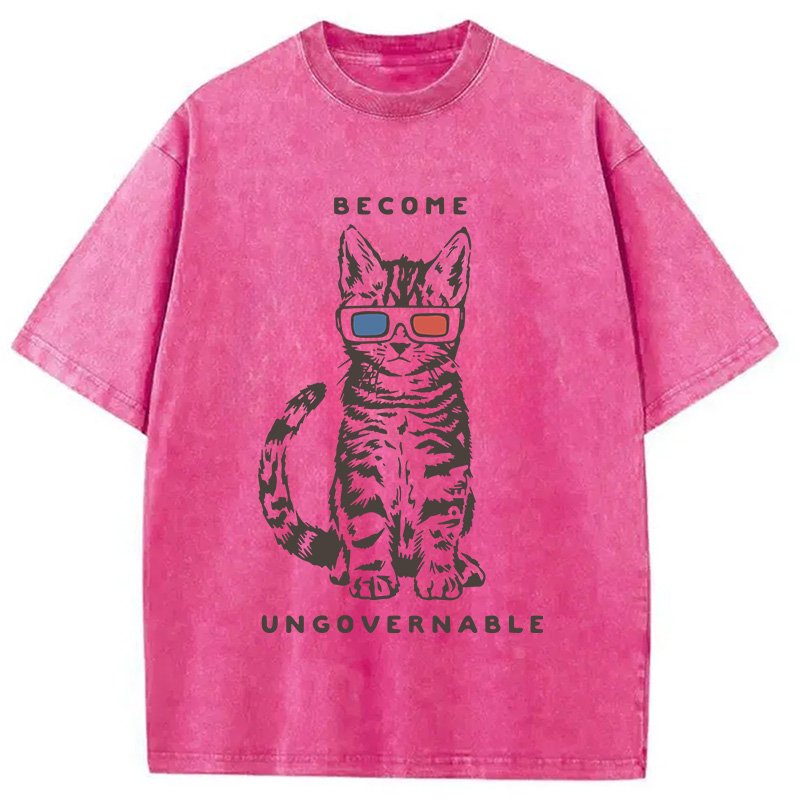 Modecanvas Become Ungovernable DTG Printing Washed T-Shirt-modecanvas