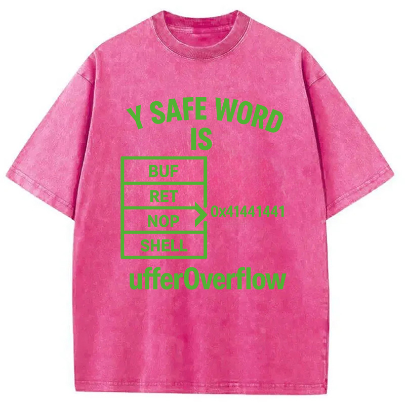 Modecanvas Buffer Overflow Funny Hacker Meme DTG Printing Washed T-Shirt-modecanvas