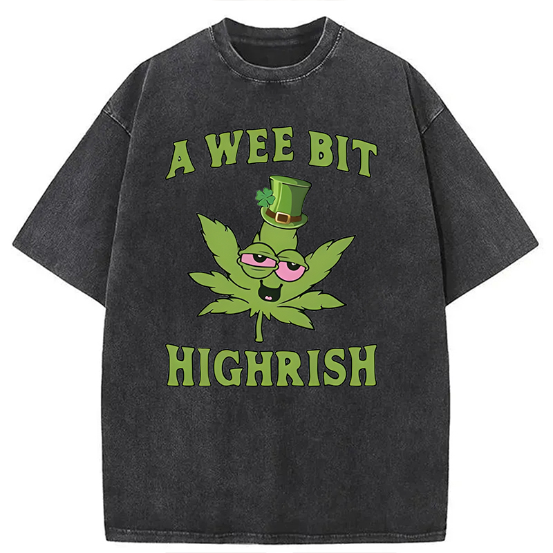 Modecanvas A Wee Bit Highrish DTG Printing Washed T-Shirt-modecanvas