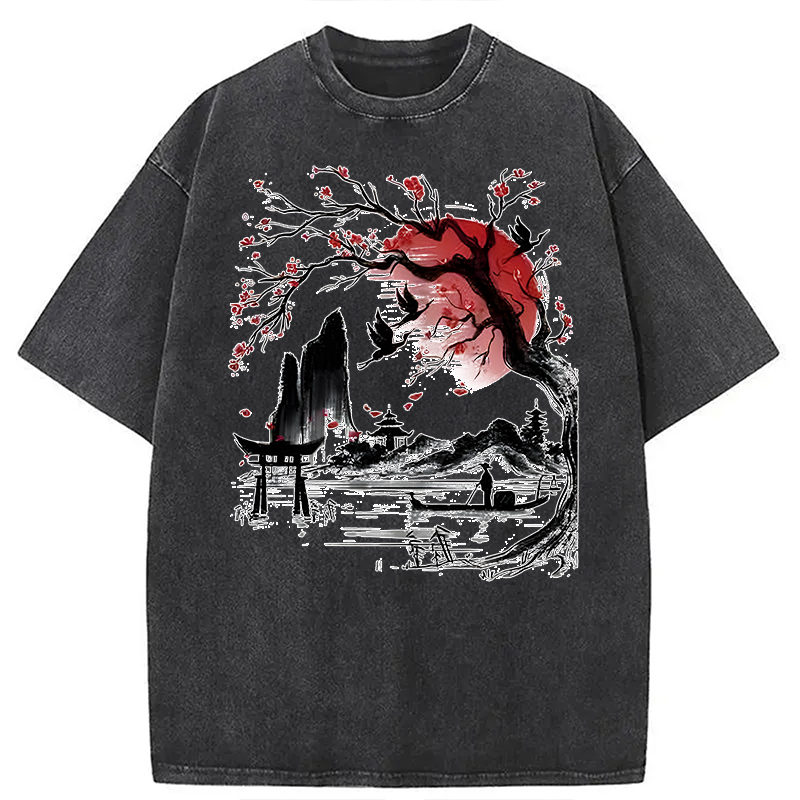 Modecanvas Japanese Dream DTG Printing Washed T-Shirt