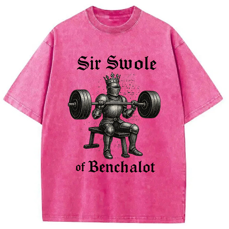Modecanvas Sir Swole of Benchalot Gym DTG Printing Washed T-Shirt
