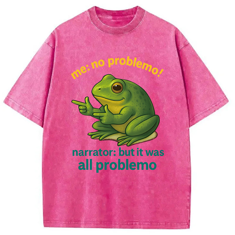 Modecanvas No Problemo Frog DTG Printing Washed T-Shirt