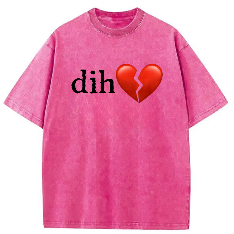 Modecanvas Dih Meme DTG Printing Washed T-Shirt