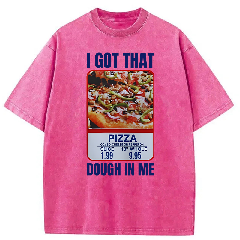 Modecanvas Fun Pizza Meme DTG Printing Washed T-Shirt