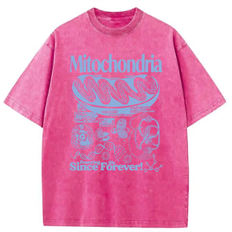 Modecanvas Mitochondria Vintage Science DTG Printing Washed T-Shirt