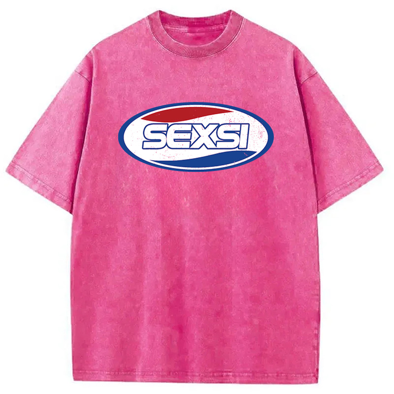 Modecanvas Sexsi Funny Meme DTG Printing Washed T-Shirt