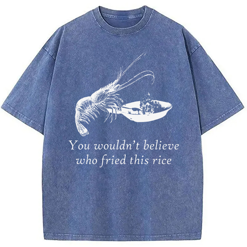 Modecanvas Shrimp Fried Rice DTG Printing Washed T-Shirt