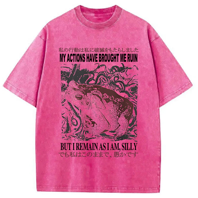Modecanvas My Actions Brought Me Ruin Vintage DTG Printing Washed T-Shirt