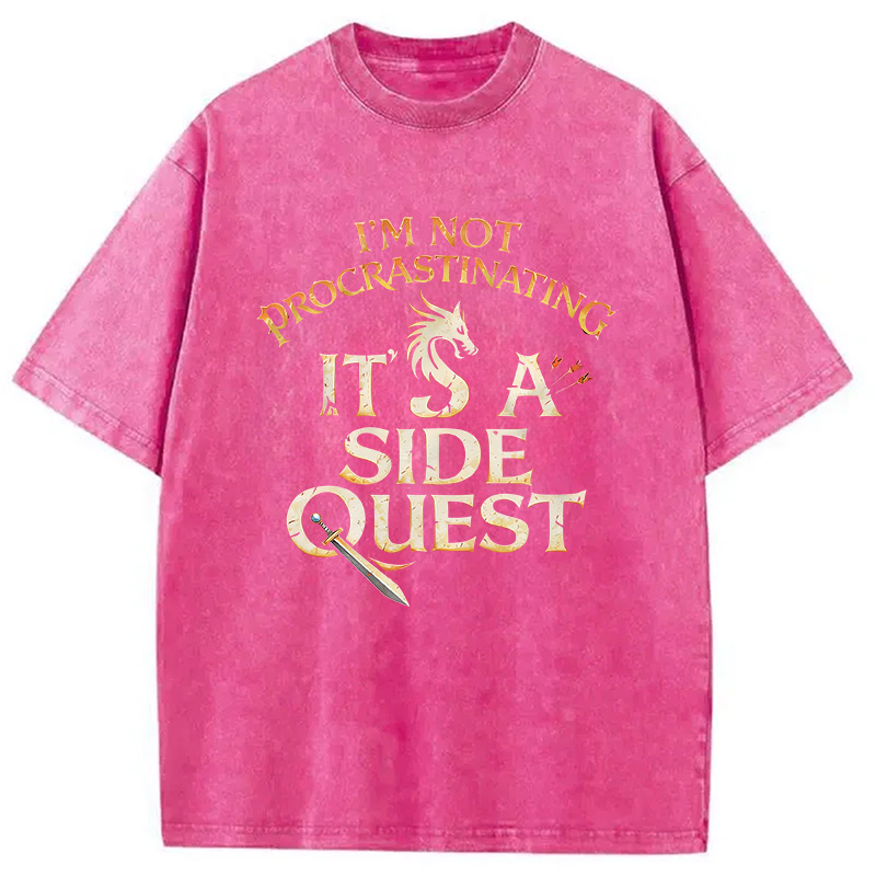Modecanvas Side Quest Dragon DTG Printing Washed T-Shirt
