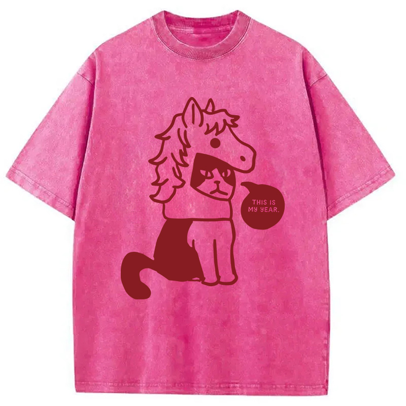 Modecanvas This Is My Year Horse Year DTG Printing Washed T-Shirt