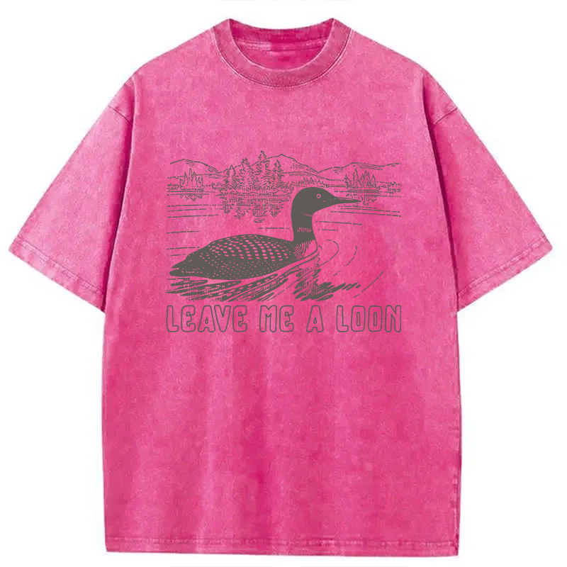Modecanvas Loon Bird Pun DTG Printing Washed T-Shirt