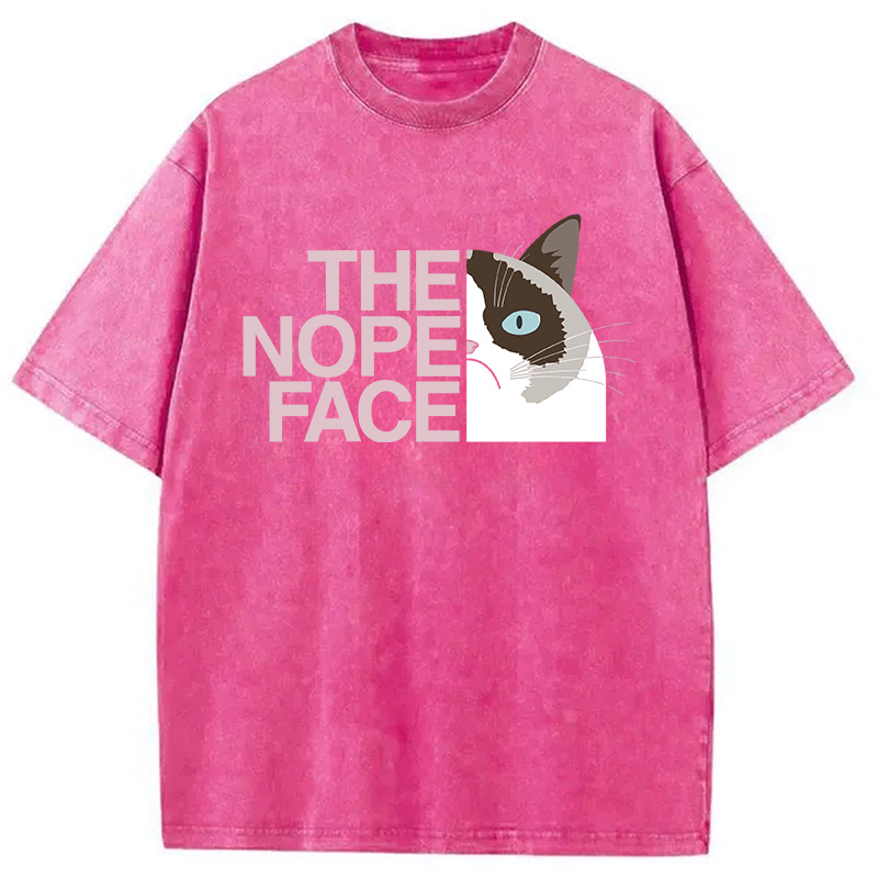 Modecanvas The Nope Face DTG Printing Washed T-Shirt