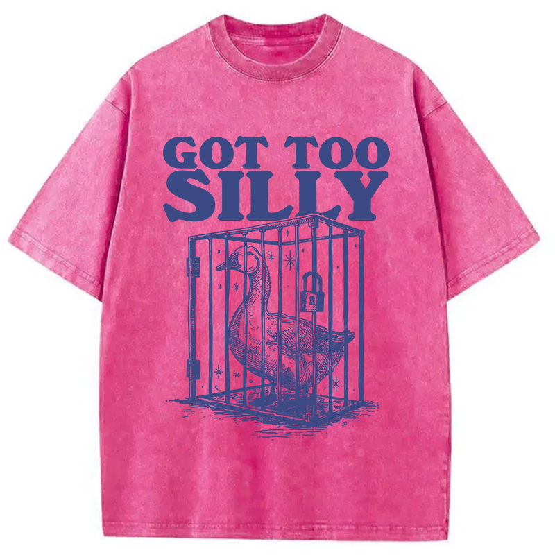 Modecanvas Got Too Silly DTG Printing Washed T-Shirt