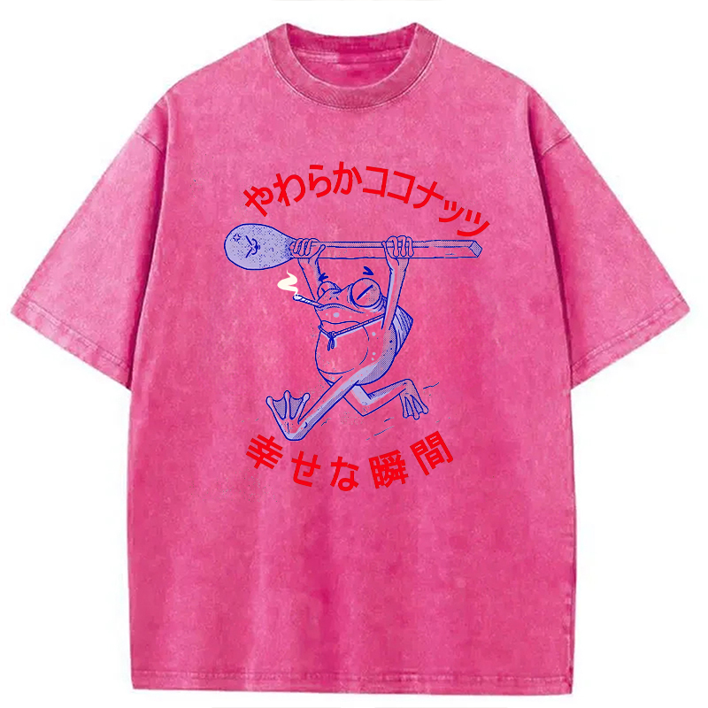 Modecanvas Lucky Moment DTG Printing Washed T-Shirt