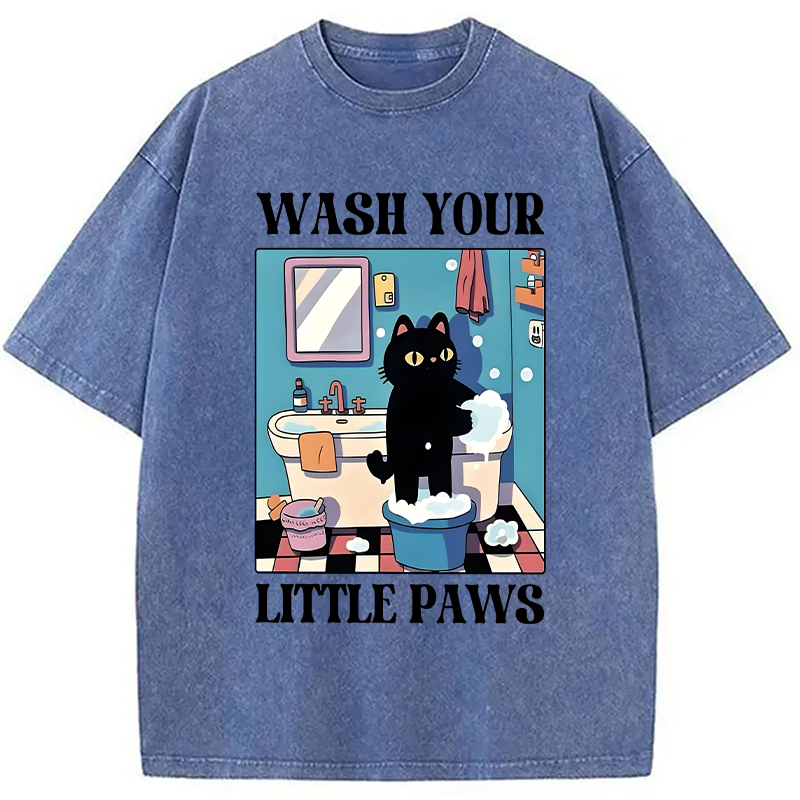 Modecanvas Wash Your Little Paws DTG Printing Washed T-Shirt