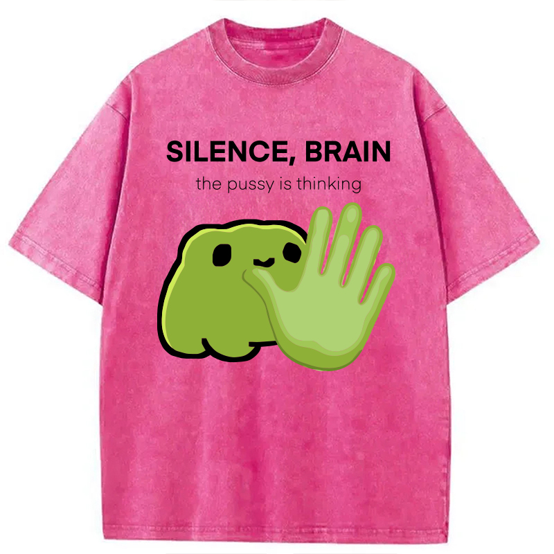 Modecanvas Silence, Brain DTG Printing Washed T-Shirt