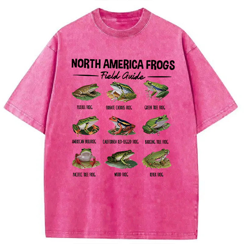 Modecanvas North America Frogs DTG Printing Washed T-Shirt