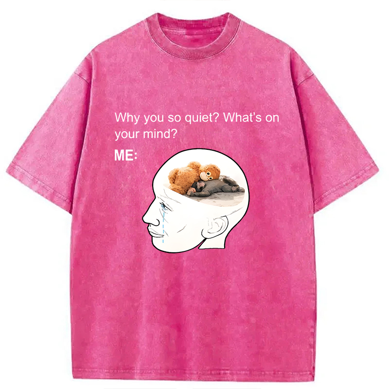 Modecanvas Lonely Baby Monkey Punch DTG Printing Washed T-Shirt