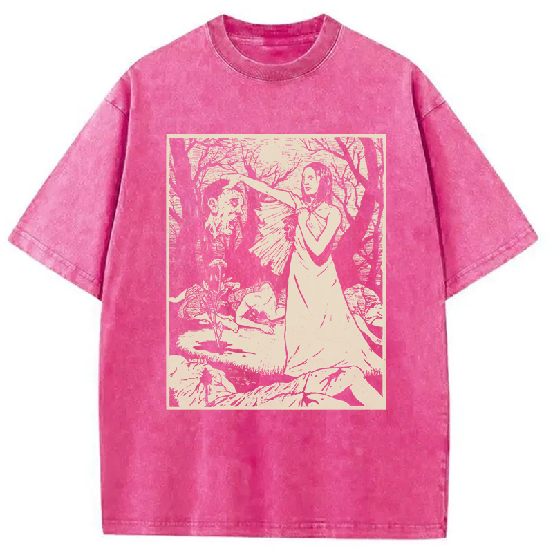 Modecanvas Headhunter Witch DTG Printing Washed T-Shirt