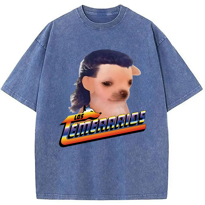 Modecanvas Chihuahua Mullet Meme DTG Printing Washed T-Shirt
