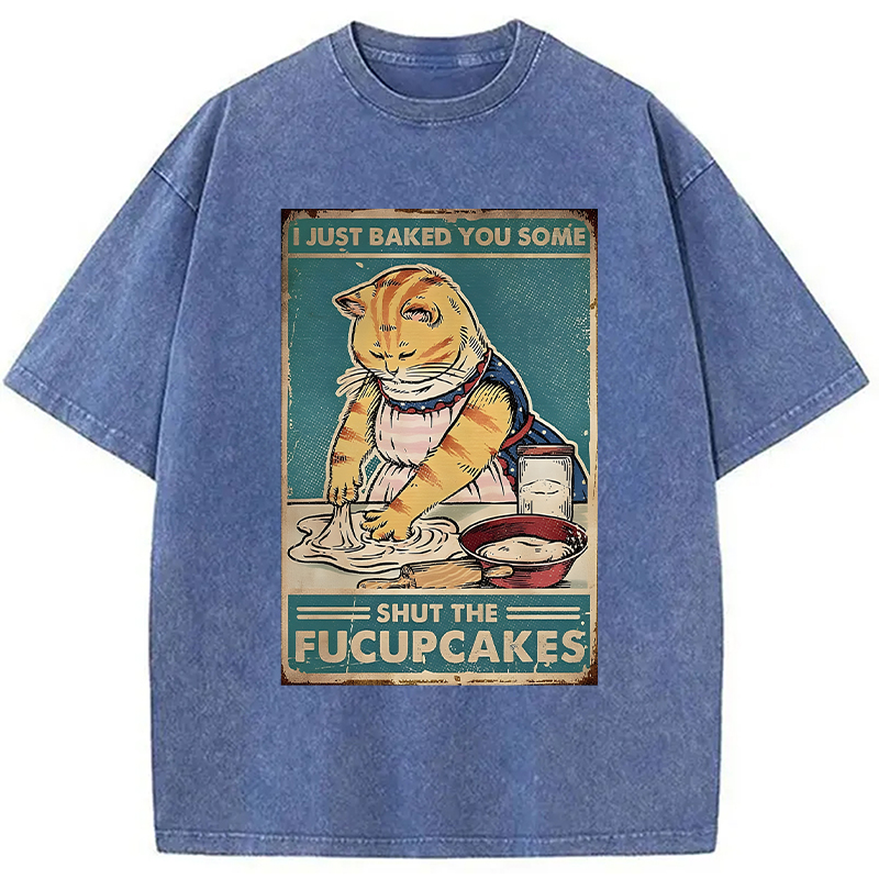 Modecanvas Shut The Fucupcakes DTG Printing Washed T-Shirt