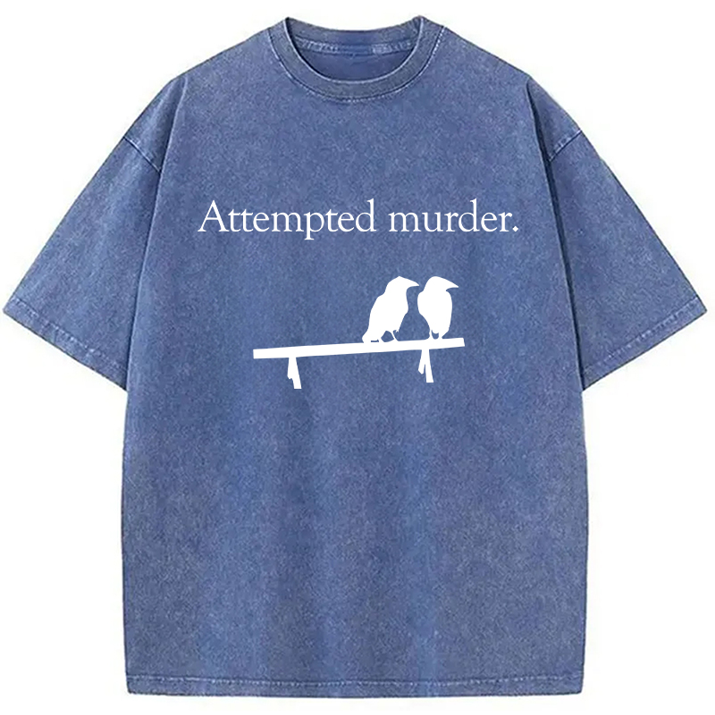Modecanvas Attempted Murder DTG Printing Washed T-Shirt