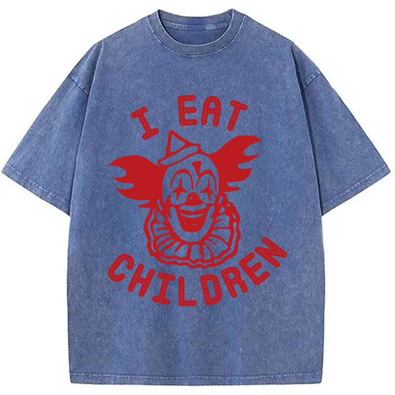 Modecanvas I Eat Children DTG Printing Washed T-Shirt