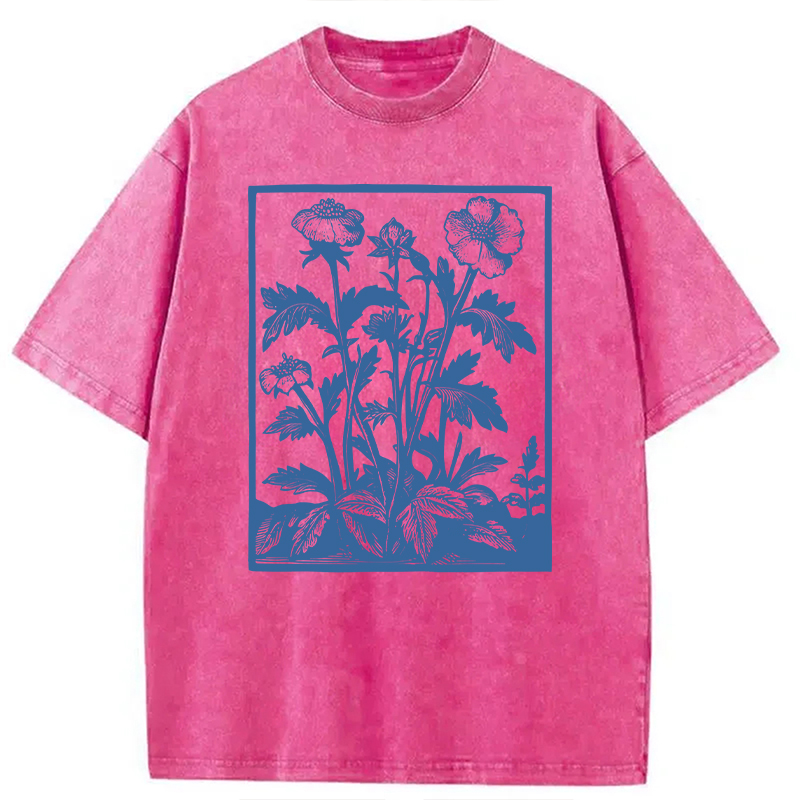 Modecanvas Wildflowers Washed T-Shirt-modecanvas