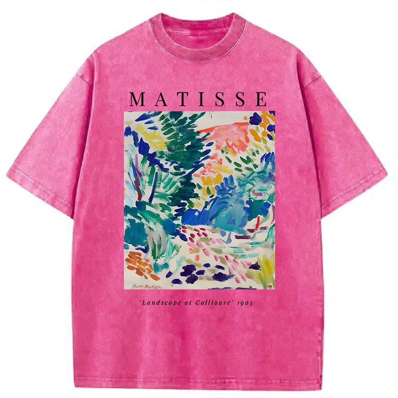 Modecanvas Henri Matisse Landscape DTG Printing Washed T-Shirt