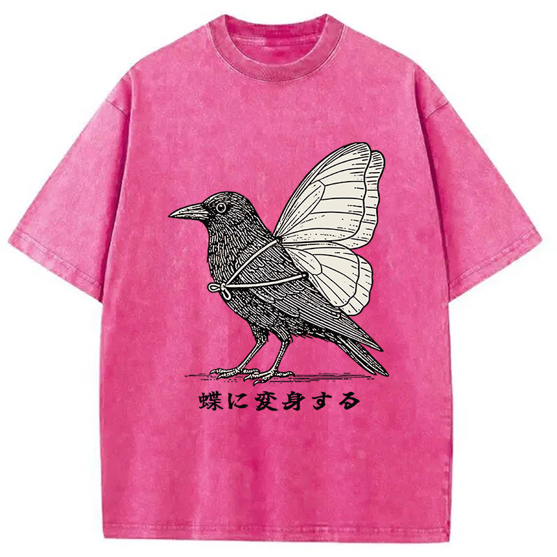 Modecanvas Pretend To Be A Butterfly Washed T-Shirt