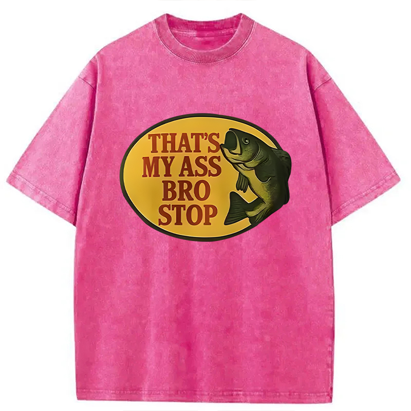 Modecanvas Bro Stop Washed T-Shirt-modecanvas