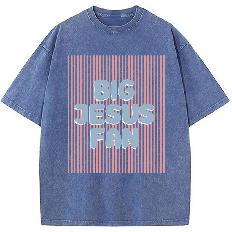 Modecanvas Big Jesus Fan DTG Printing Washed T-Shirt