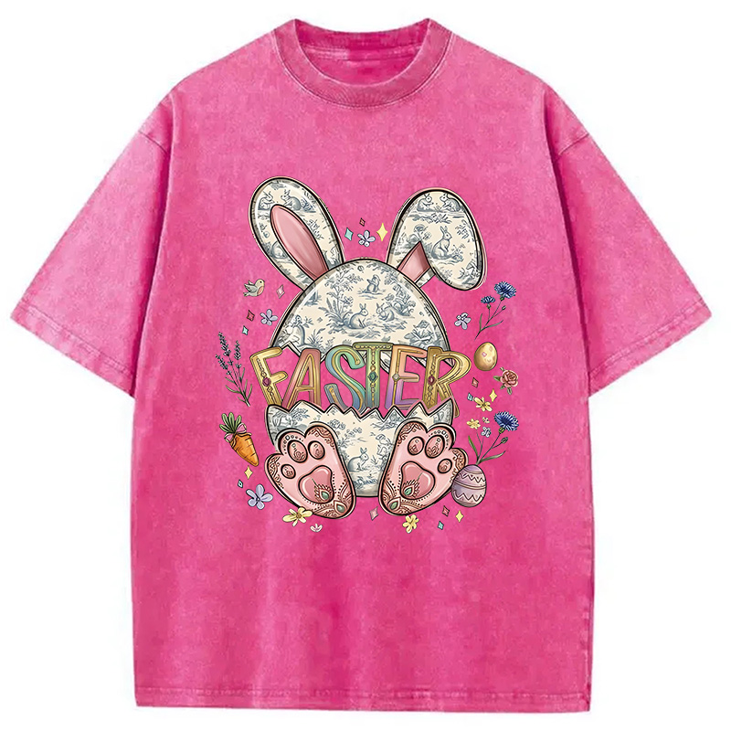 Modecanvas Easter Bunny Egg DTG Printing Washed T-Shirt