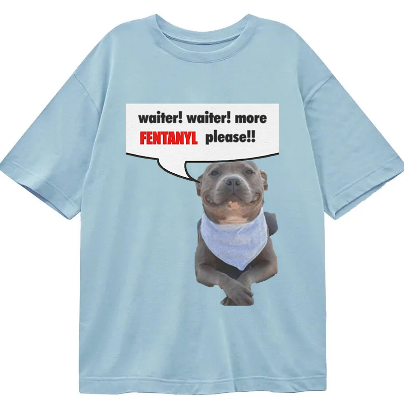 Modecanvas Waiter Waiter More Fentanyl Meme DTG Printing Classic T-Shirt-modecanvas