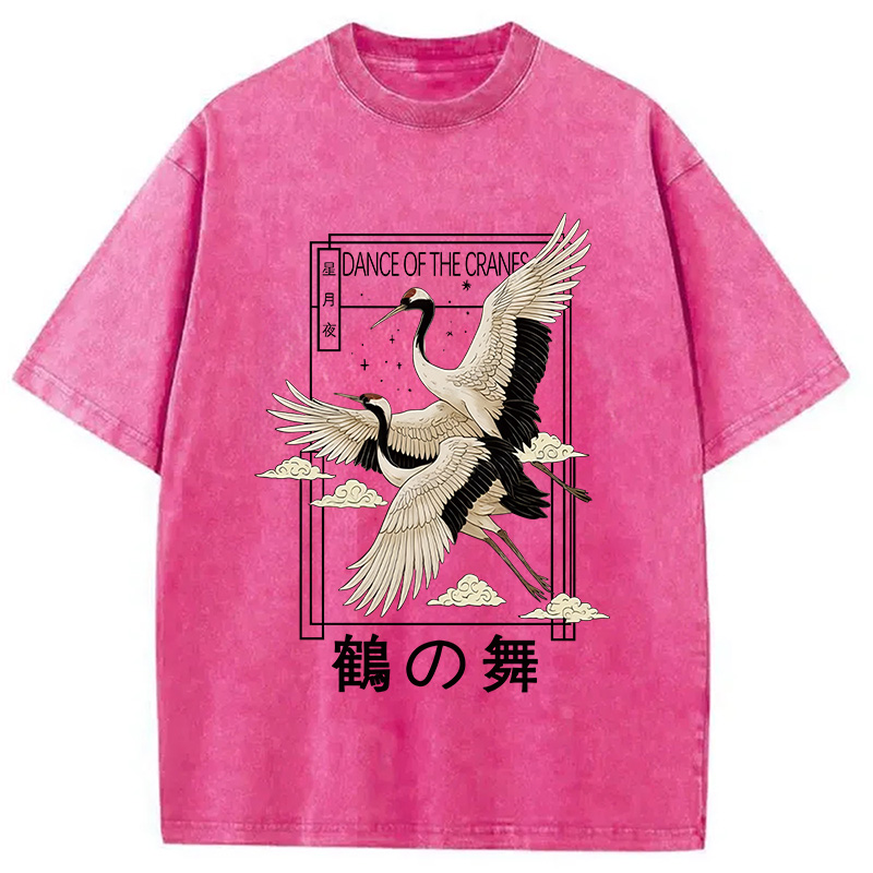Modecanvas Dance Of The Cranes Washed T-Shirt