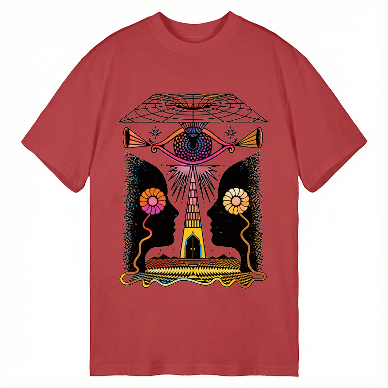 Modecanvas Dual-Face Sacred Eye DTG Printing Classic T-Shirt-modecanvas