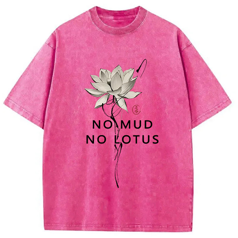 Modecanvas Japanese Zen Lotus Washed T-Shirt-modecanvas