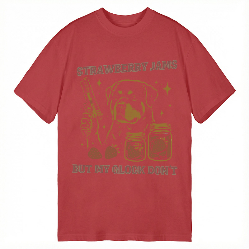 Modecanvas Strawberry Jams Dog DTG Printing Classic T-Shirt-modecanvas