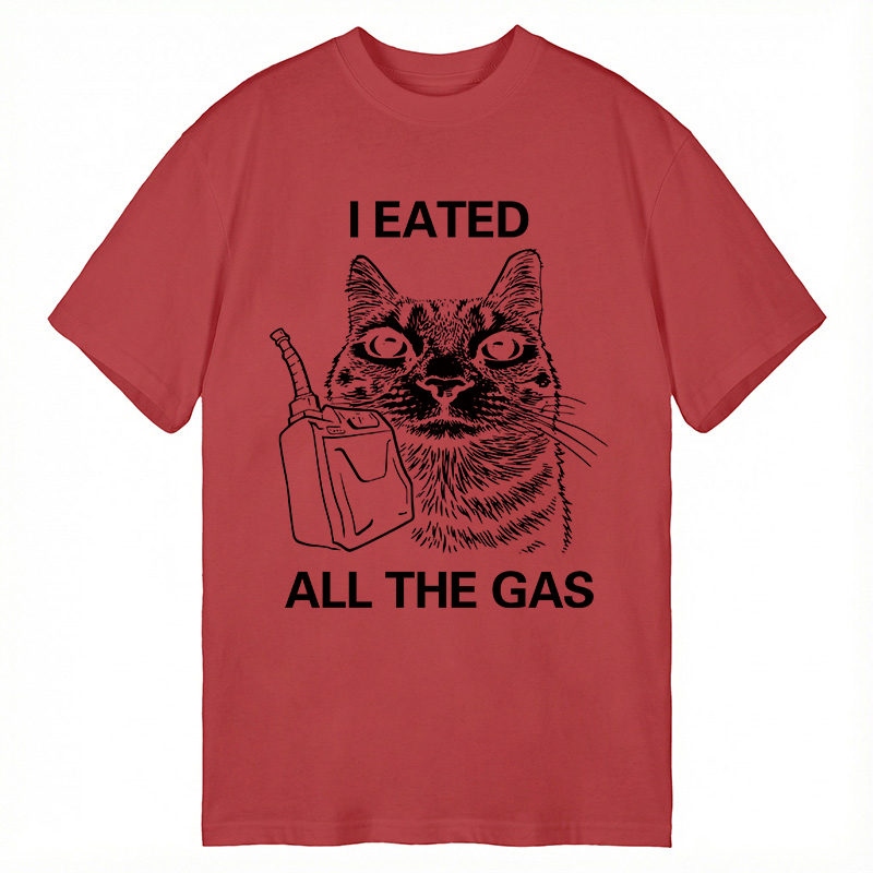 Modecanvas I Eated All The Gas Funny Cat Meme DTG Printing Classic T-Shirt-modecanvas