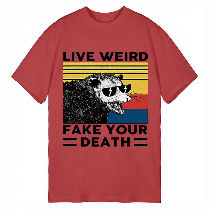 Modecanvas Live Weird Fake Your Death Possum DTG Printing Classic T-Shirt-modecanvas