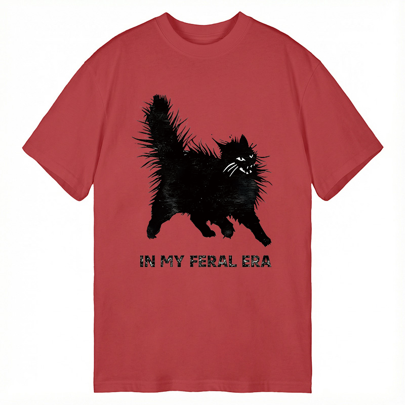 Modecanvas Wild Black Cat DTG Printing Classic T-Shirt-modecanvas