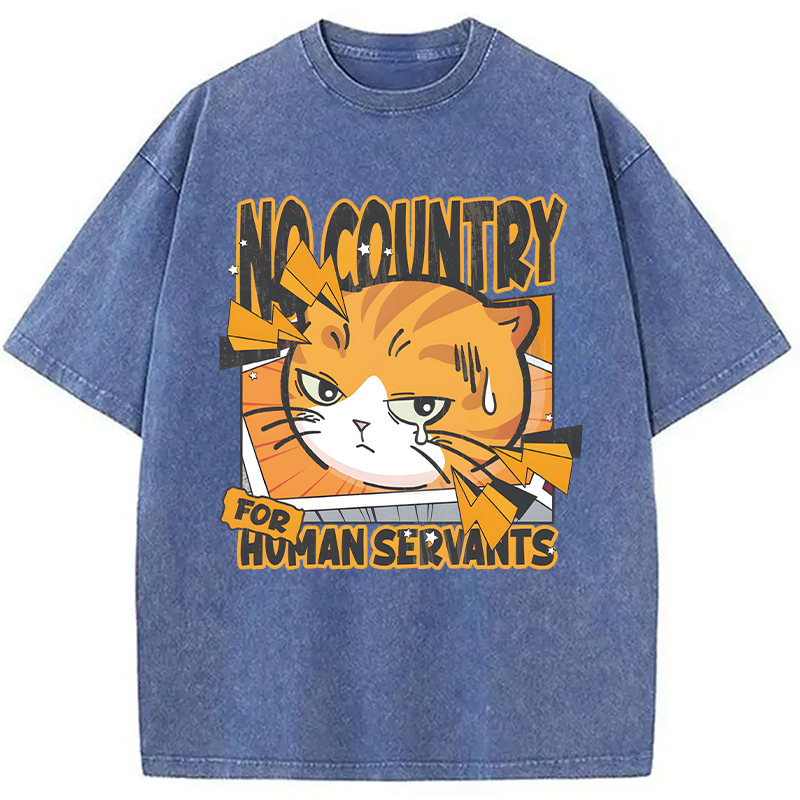 Modecanvas No Country For Human Servants DTG Printing Washed T-Shirt