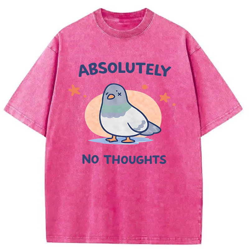 Modecanvas Absolutely No Thoughts DTG Printing Washed T-Shirt