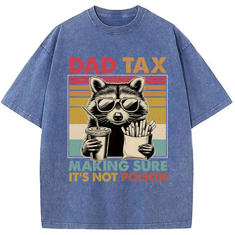 Modecanvas Dad Tax Raccoon DTG Printing Washed T-Shirt