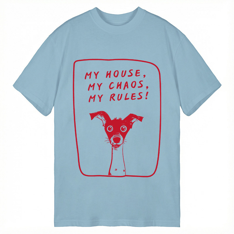 Modecanvas My Rules! Funny Dog DTG Printing Classic T-Shirt-modecanvas