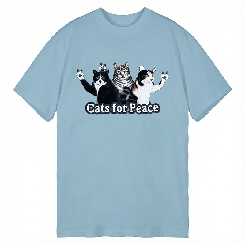Modecanvas Cats For Peace DTG Printing Classic T-Shirt-modecanvas