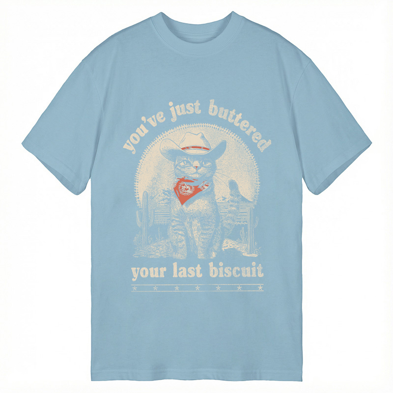 Modecanvas Western Cowboy Cat DTG Printing Classic T-Shirt-modecanvas