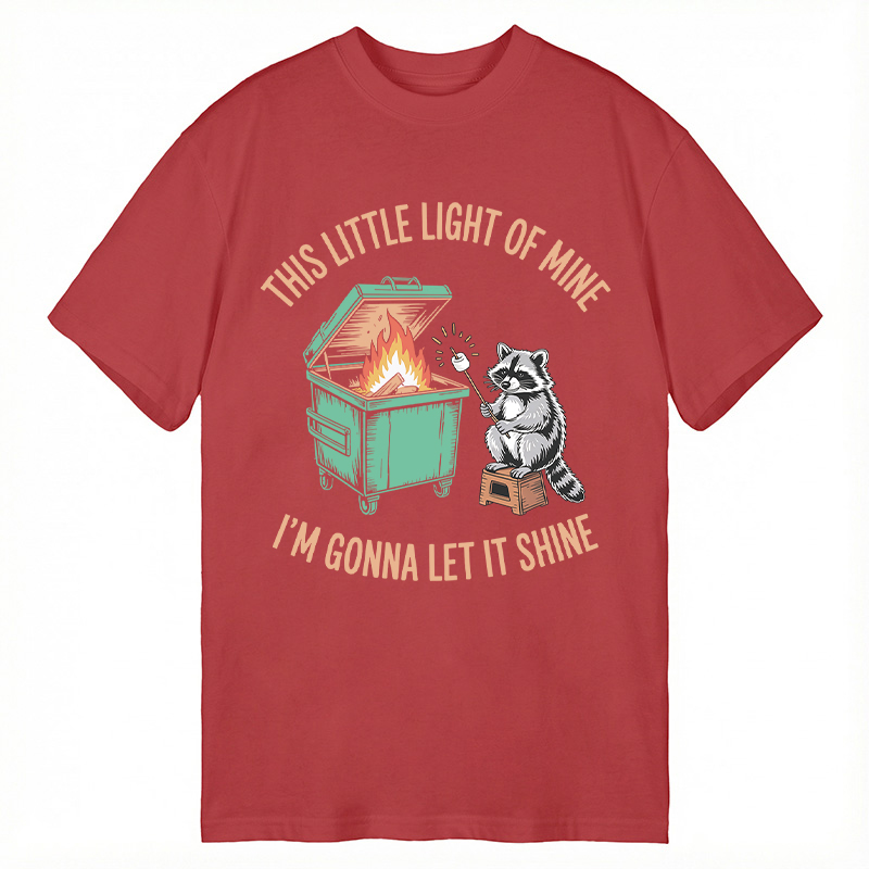 Modecanvas Funny Dumpster Fire Raccoon DTG Printing Classic T-Shirt-modecanvas