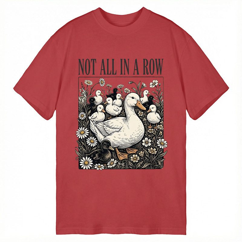 Modecanvas Funny Ducks Not in A Row DTG Printing Classic T-Shirt-modecanvas