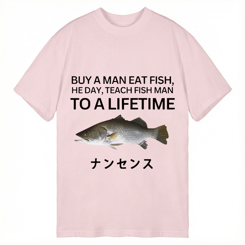 Modecanvas Buy a Man Eat Fish DTG Printing Classic T-Shirt-modecanvas